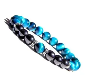 Sapphire Tiger Eye Bracelet